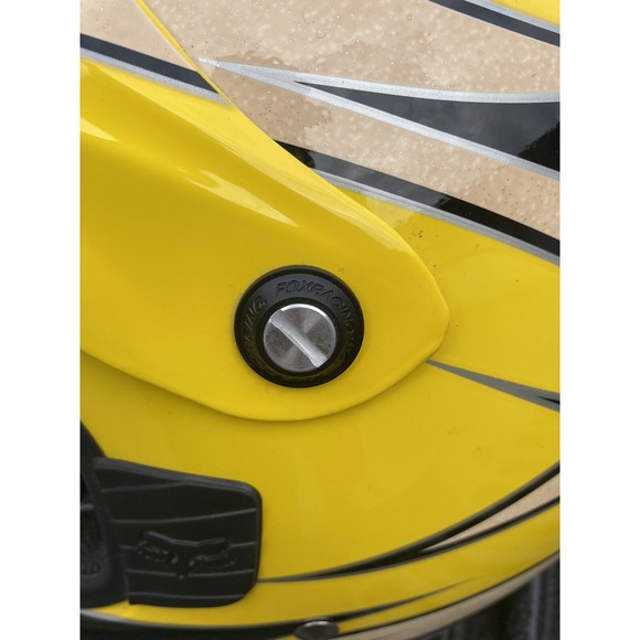 Vintage Fox Racing Helmet, XXL 63-64cm, Yellow, Black, White Dirt Bike Gear - Picture 9 of 16